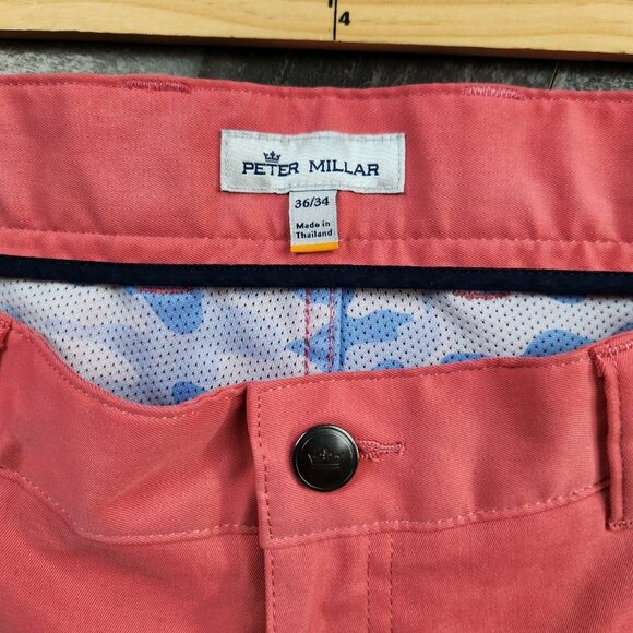 Peter Millar Mens size 36x34 Polyester Flat Front Golf Travel Chino Pants - Picture 3 of 10